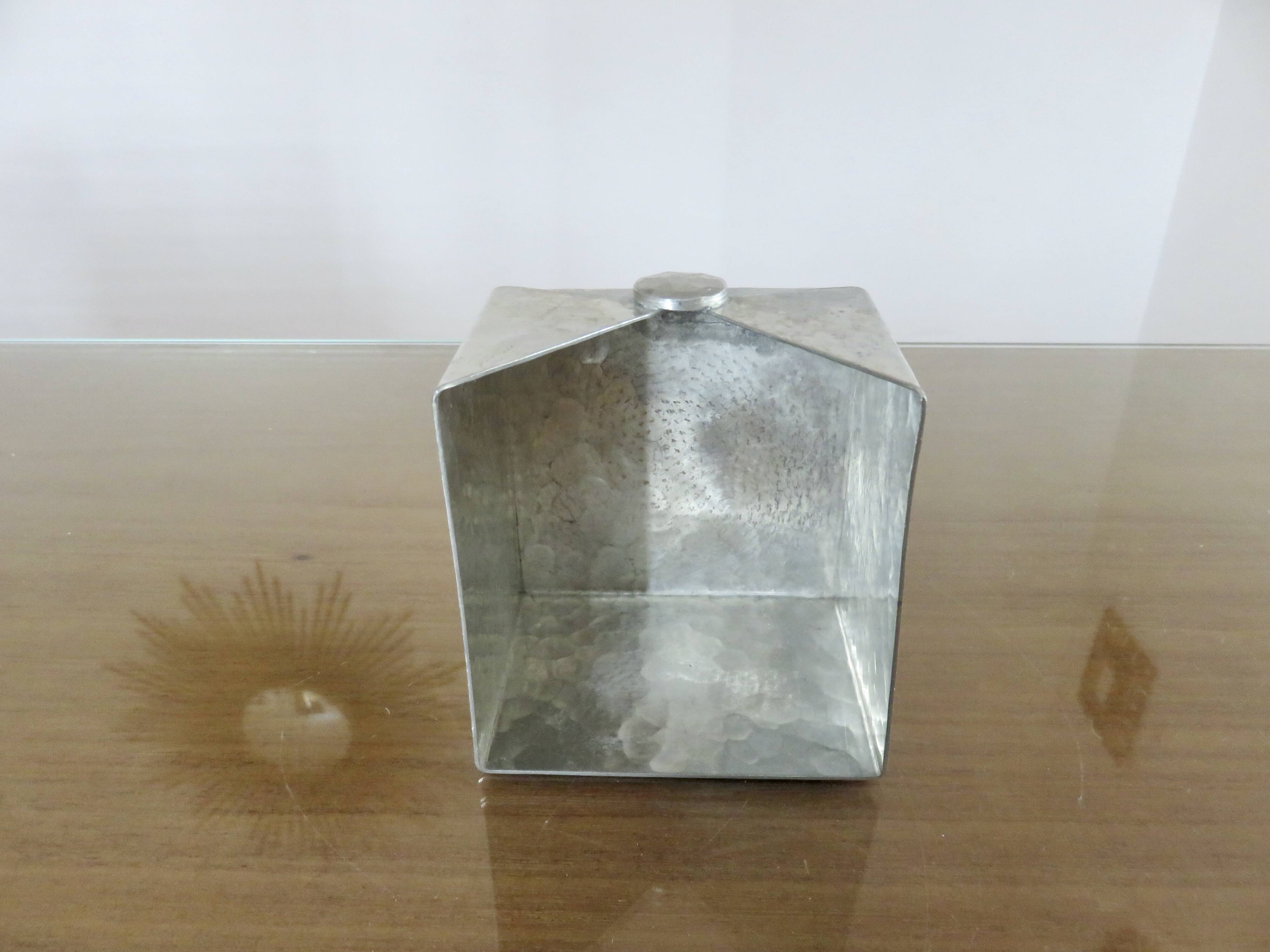 Modernist "Jean Goardere" post it holder in handmade pewter, 1970