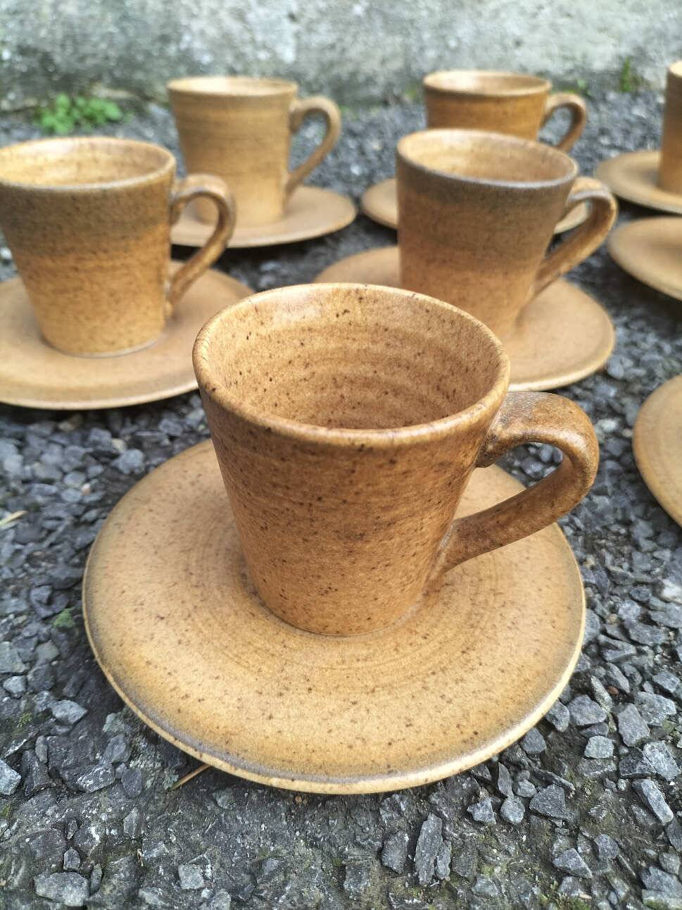 Set of ten Longchamps coffee cups