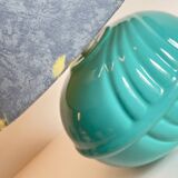 Lampe boule en céramique bleue vintage