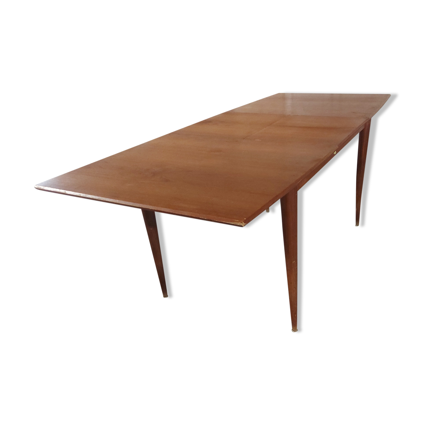 Scandinavian teak table with built-in extension