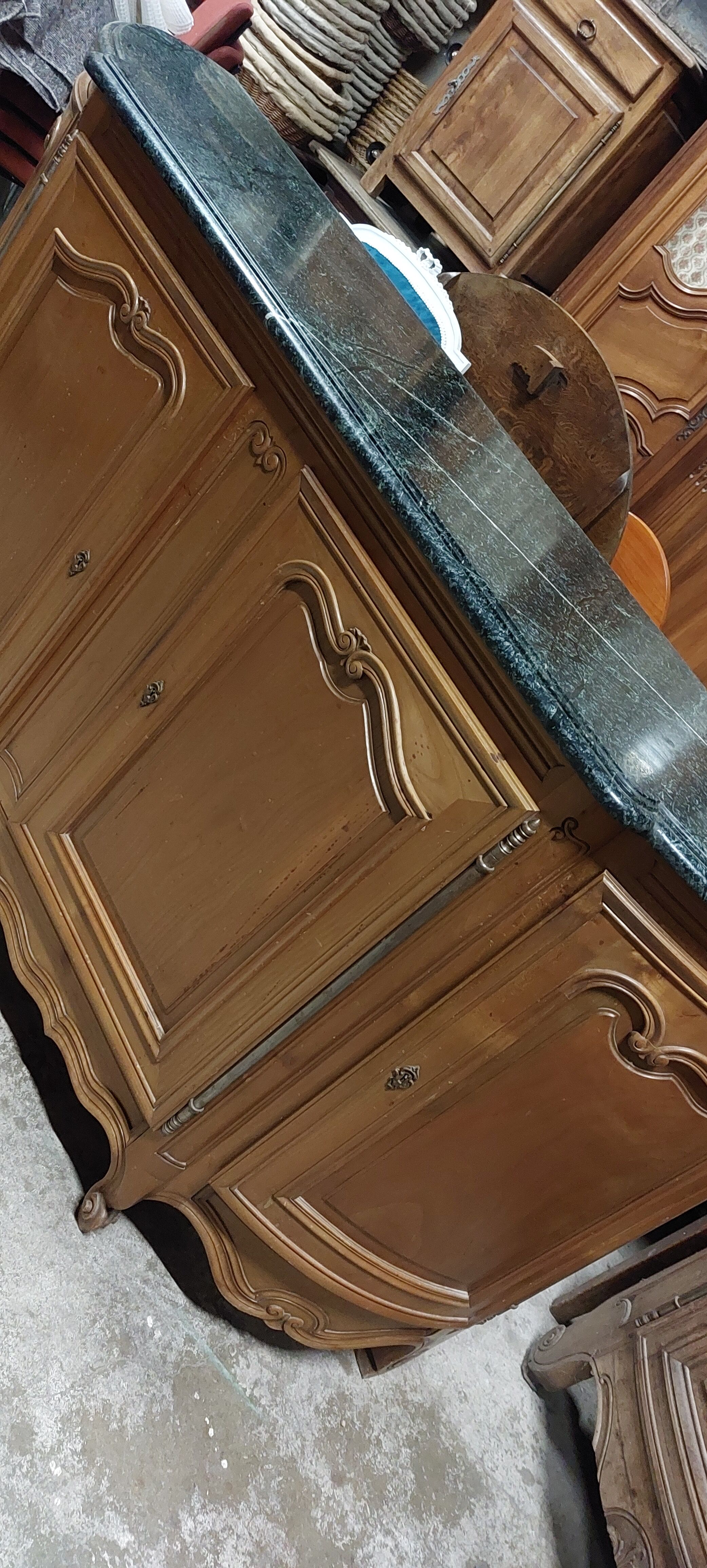 Louis XV style sideboard in cherry wood 4 doors