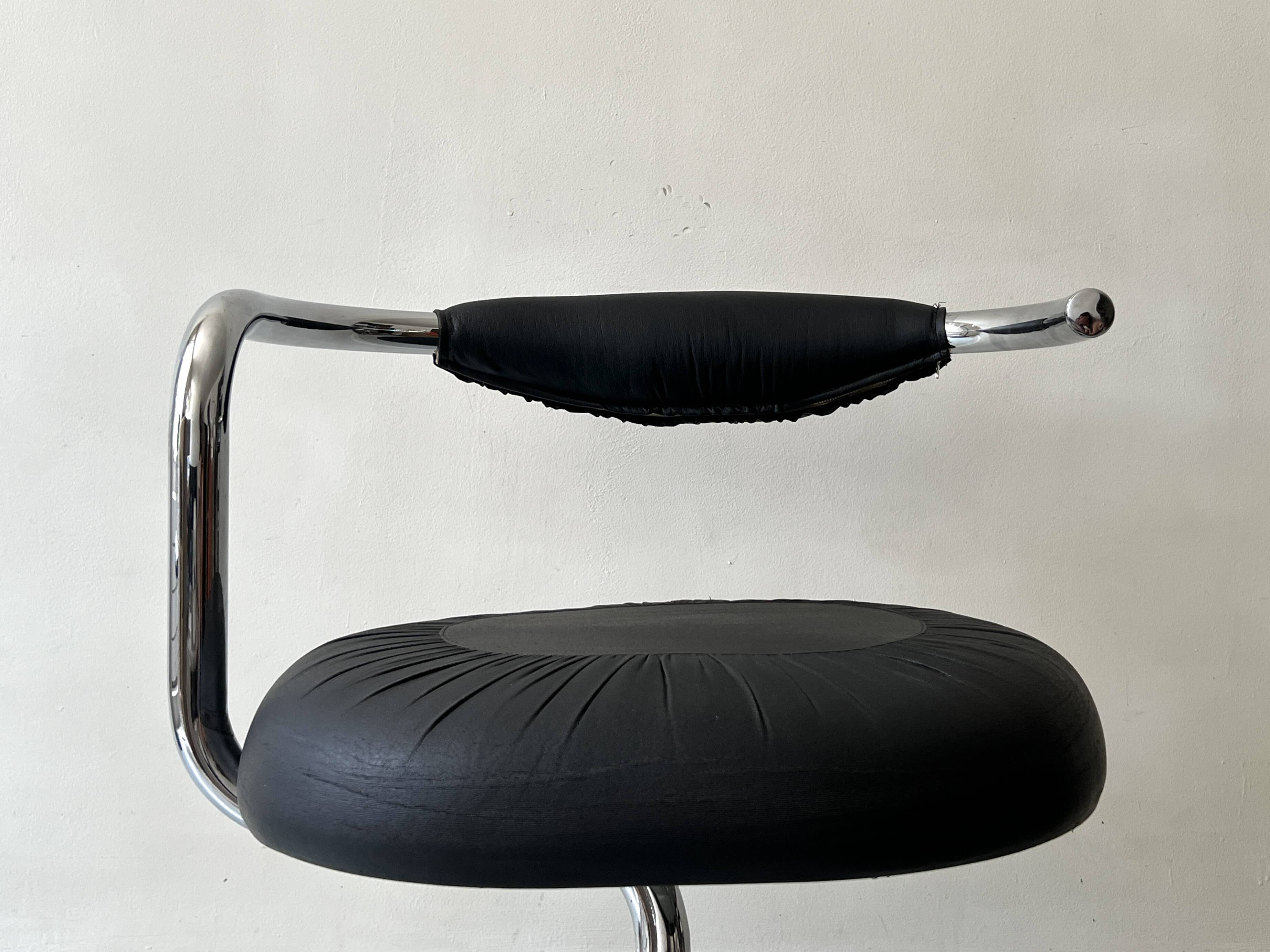 Cobra model chrome design chair by Giotto Stoppino, Italy 1970