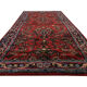 Vintage hamadan runner rug traditional long red wool carpet- 105x250cm