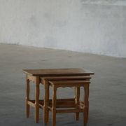 Nesting tables in oak, made by a Danish cabinetmaker, mid-century modern, 1960s.