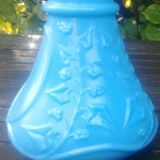 Set of two small vases in blue opaline glass paste