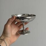 Set of 6 shiny stainless steel footed bowls