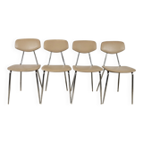 Set of four chairs in iron and skai 1970