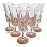 Champagne flutes in molded glass, 70's