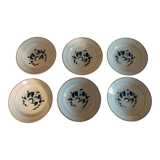 Hollow plates series of six earthenware from Longchamp décor Simone