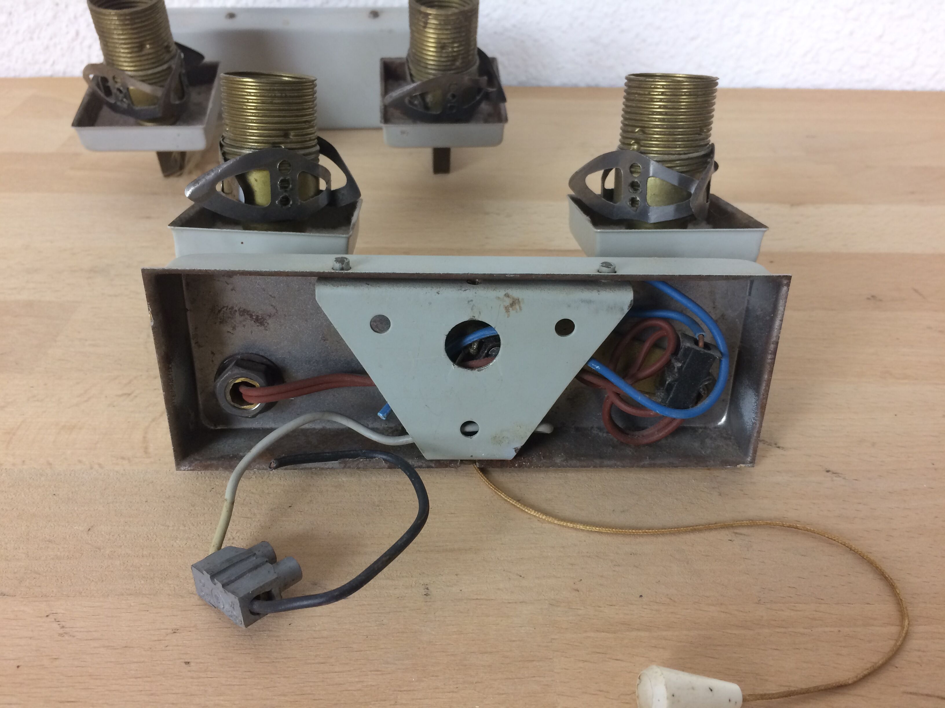 Pair of vintage grey metal wall light