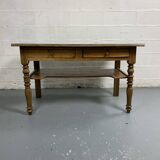 Old wooden farmhouse table