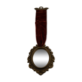 Vintage oval brass wall mirror