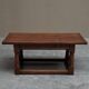 Antique solid oak coffee table in refectory style, 19th century.