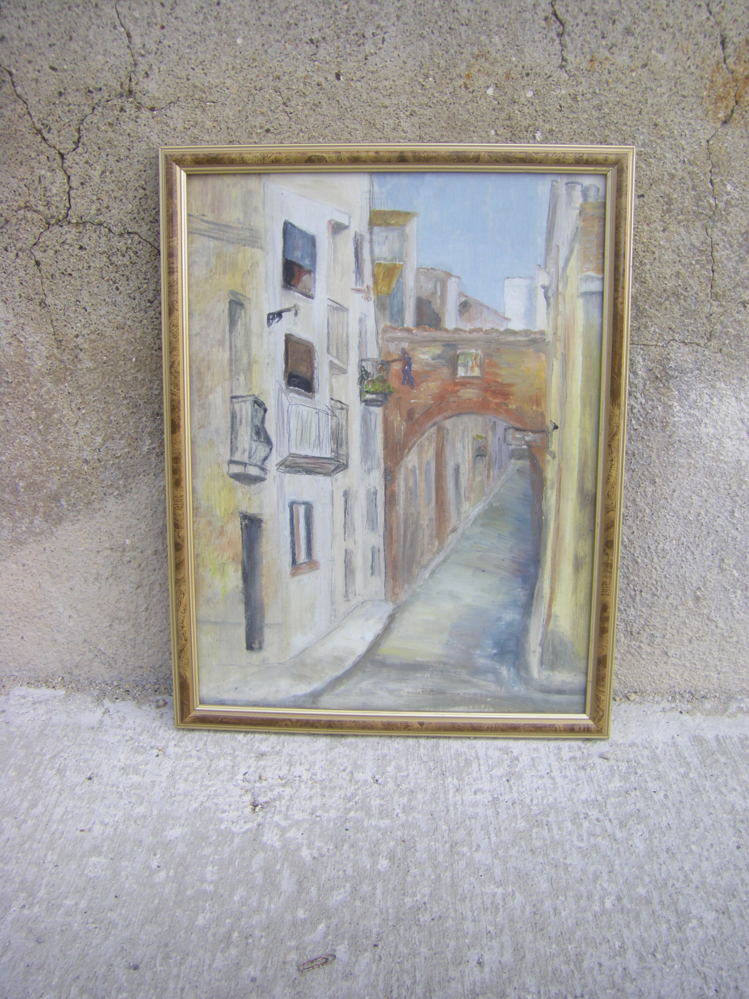 Painting of a Provencal village, southern France