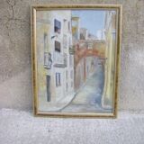 Painting of a Provencal village, southern France