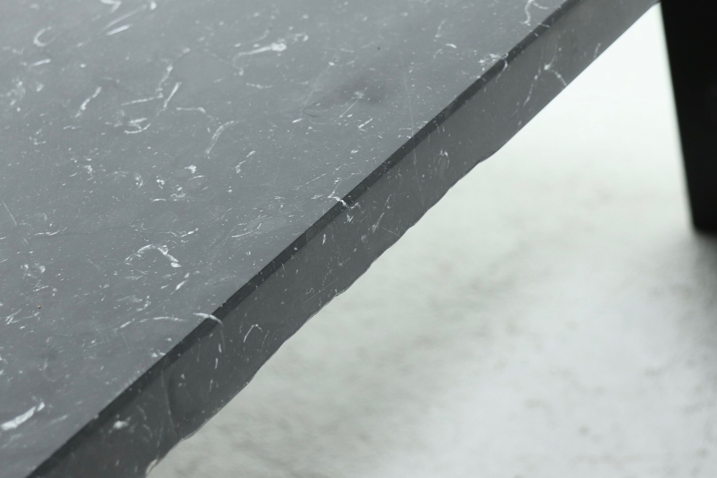 Large italian modern black marble coffee table 1970s