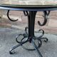 Table d'appoint table pied central guéridon Art Nouveau bois courbé 1980s