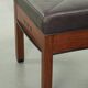 Pouf/tabouret en cuir marron chocolat au design Art Déco