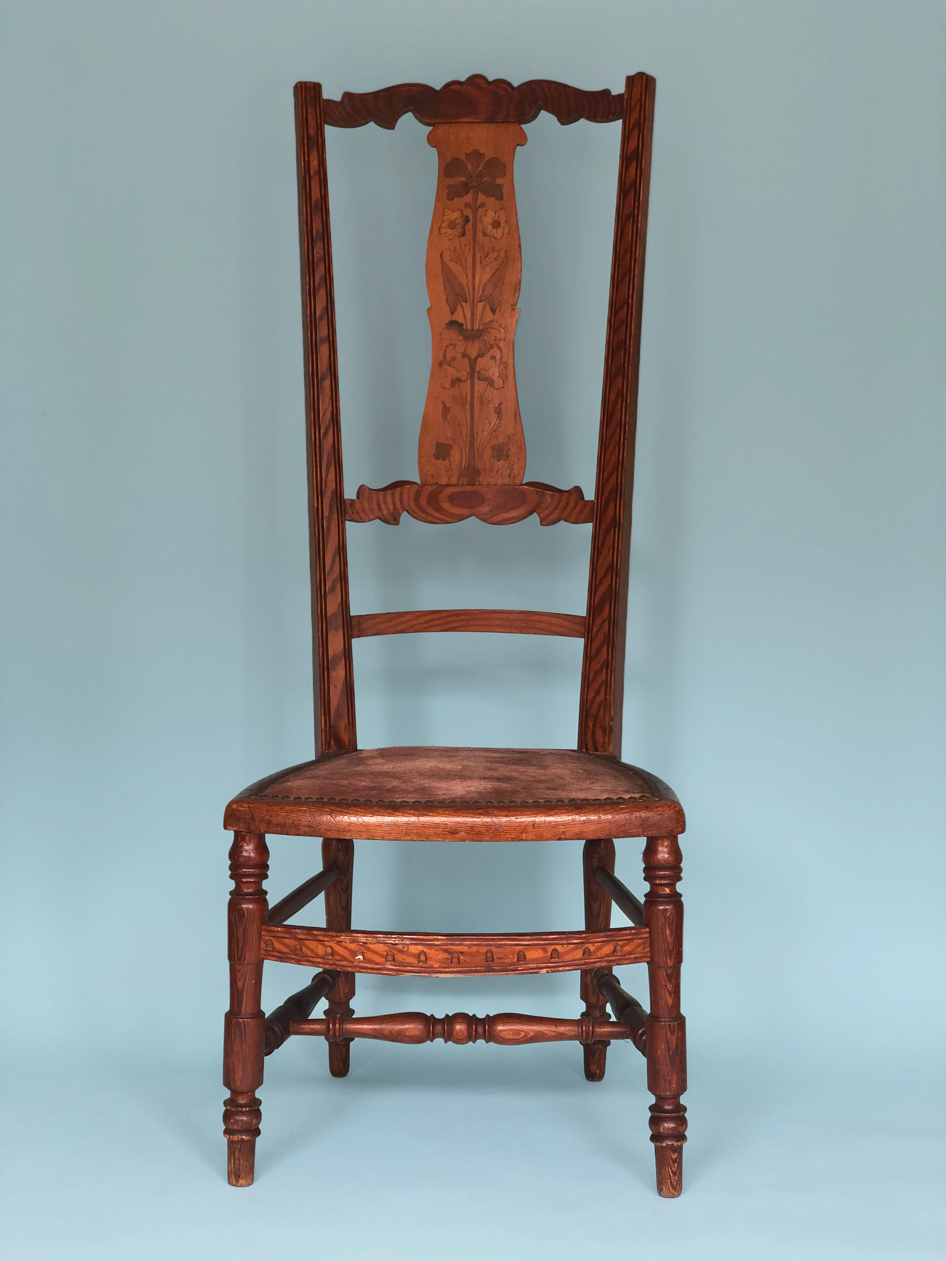 Oak antique high back chair holland 1920s Selency