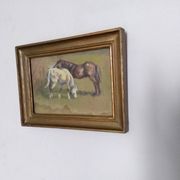 Painting, study of horses. Victor L'Homme
