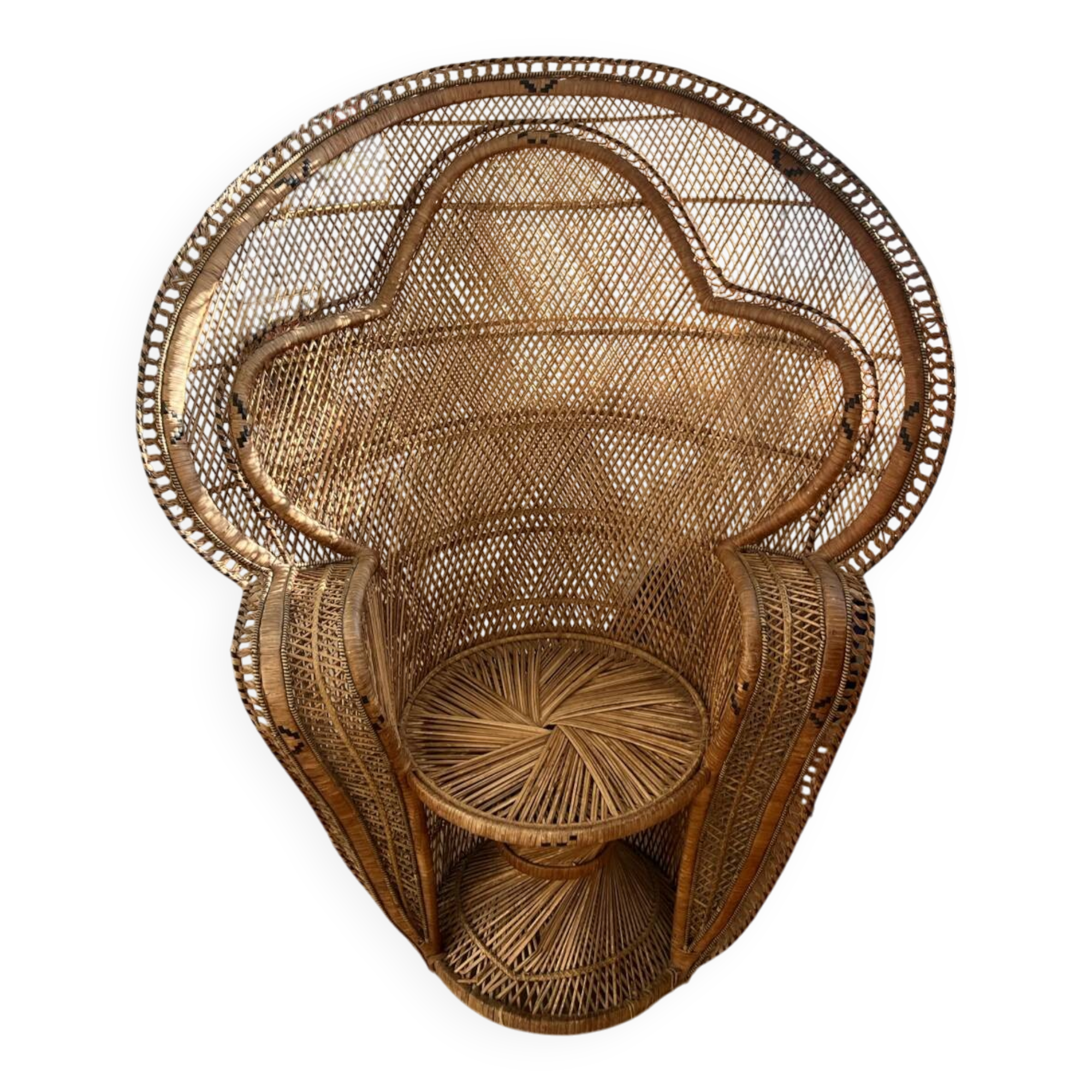 Fauteuil Emmanuelle vintage en rotin