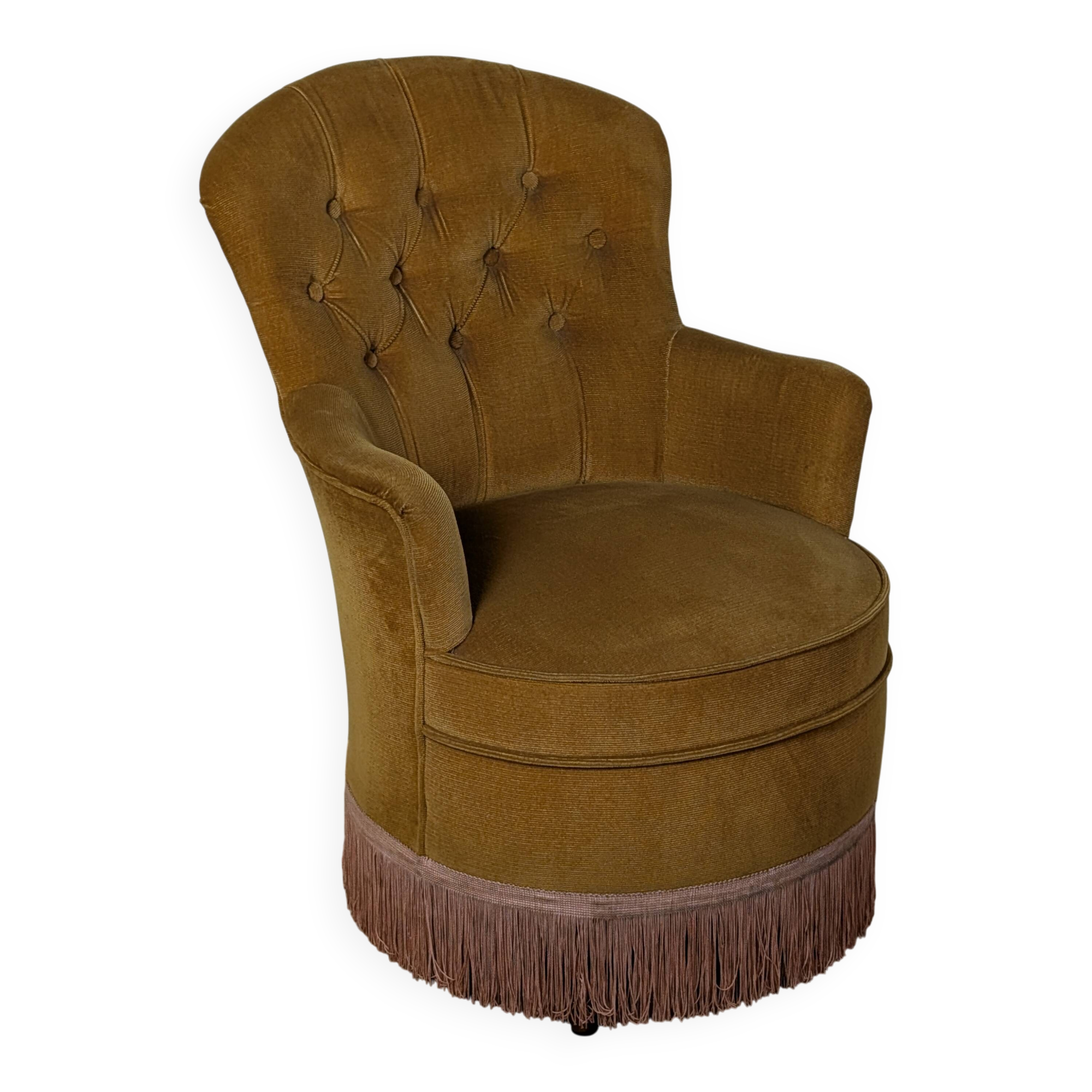 Velvet frog armchair