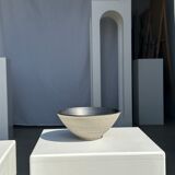 Duo of gray Indonesian ceramic bowls or salad bowls