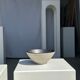 Duo of gray Indonesian ceramic bowls or salad bowls