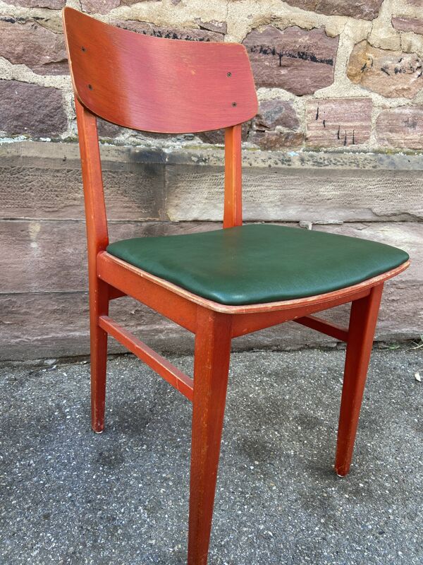 Set de 4 chaises vintage de restaurant bistrot skai simili cuir