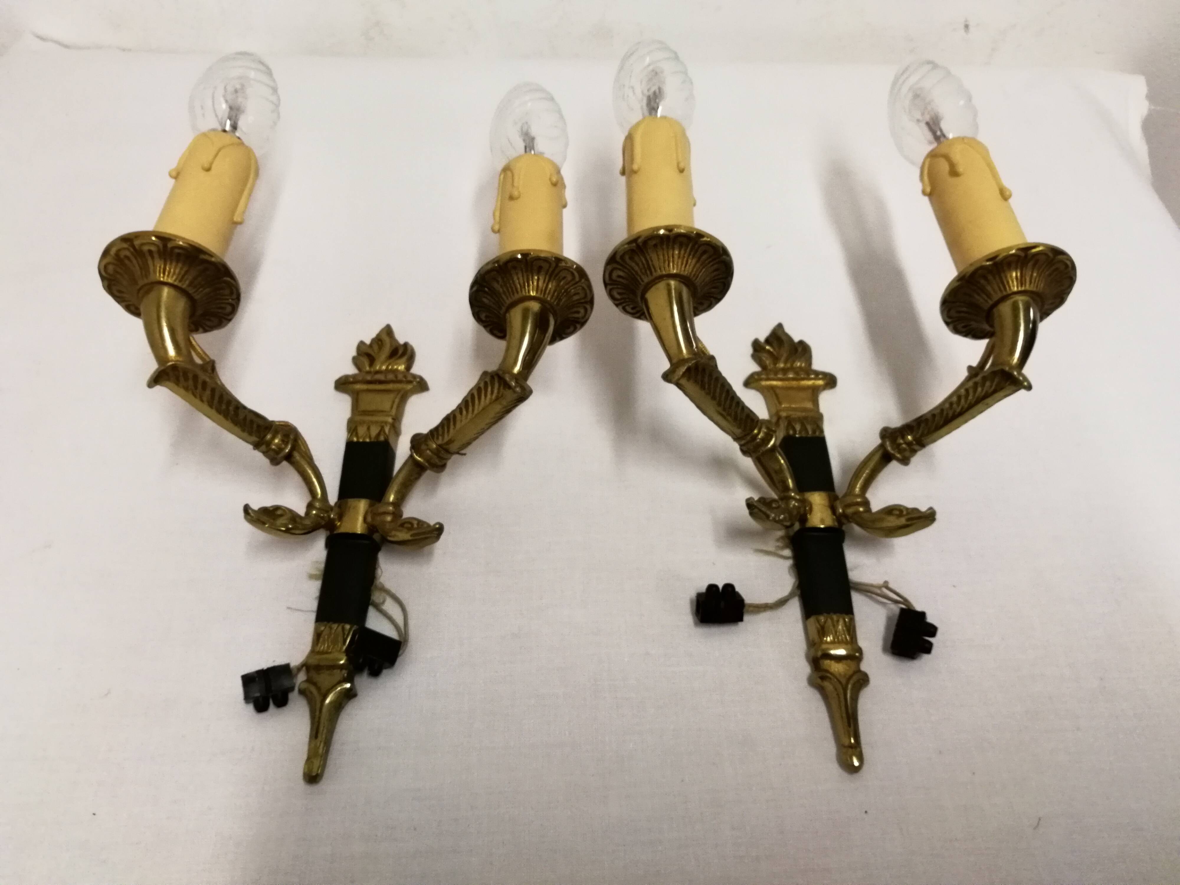 Pair Of Brass Sconces