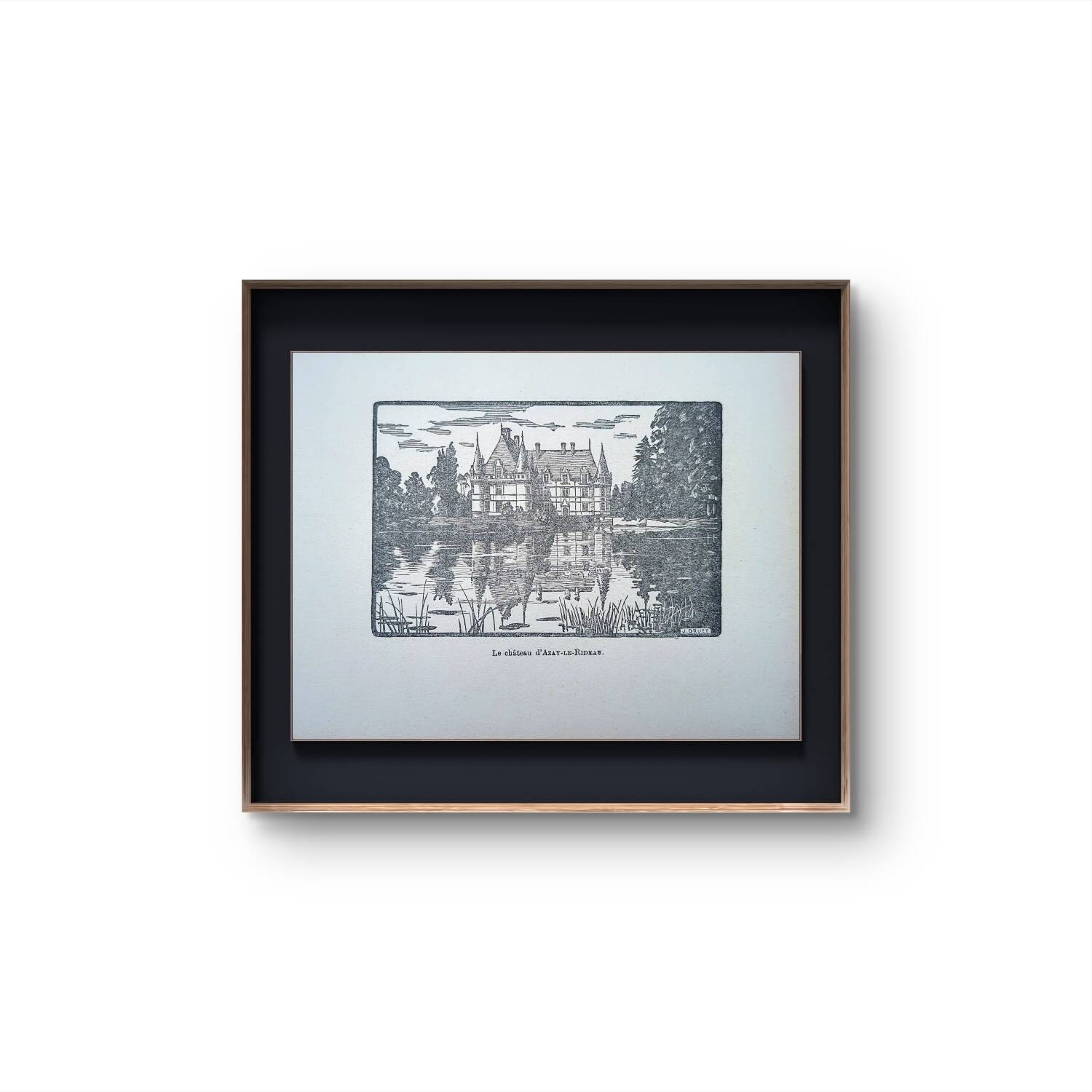 Printed in 1933, the castle of Azay-Le-Rideau, Indre-et-Loire.