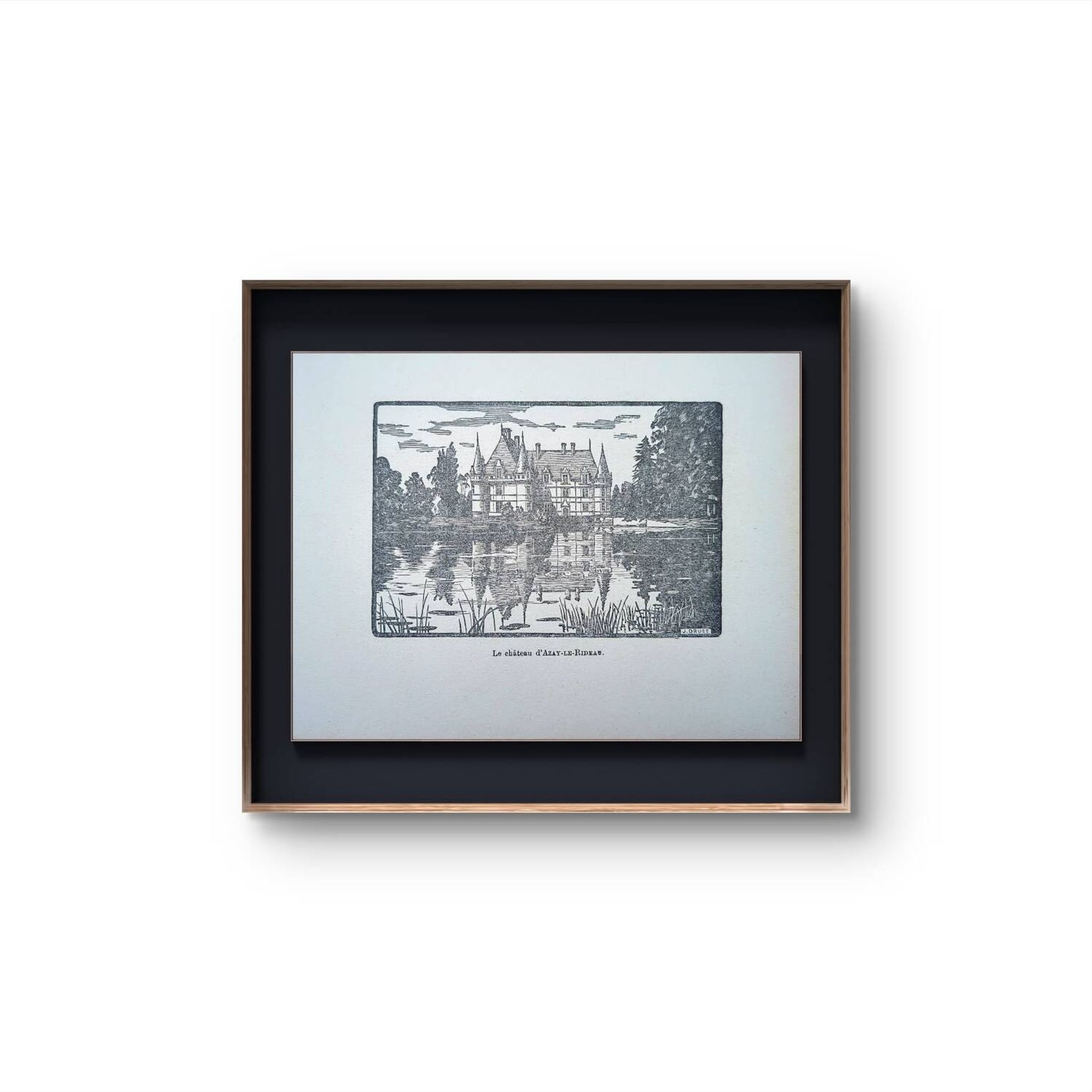 Printed in 1933, the castle of Azay-Le-Rideau, Indre-et-Loire.