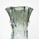 Grey vase, Murano glass, 1960s, made in Italy