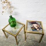 Duo de tables d'appoint dorées