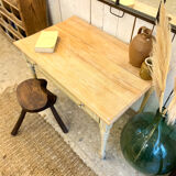 Old farmhouse table with central drawer
