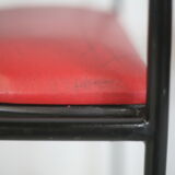 3 armchairs designs steel and leather, France, circa 1980