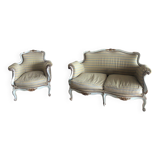 Louis XV rococo sofa and armchair