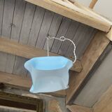 Vintage opaline blue pendant lamp