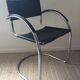 Cantilever Italy chair from the 70s in black leather