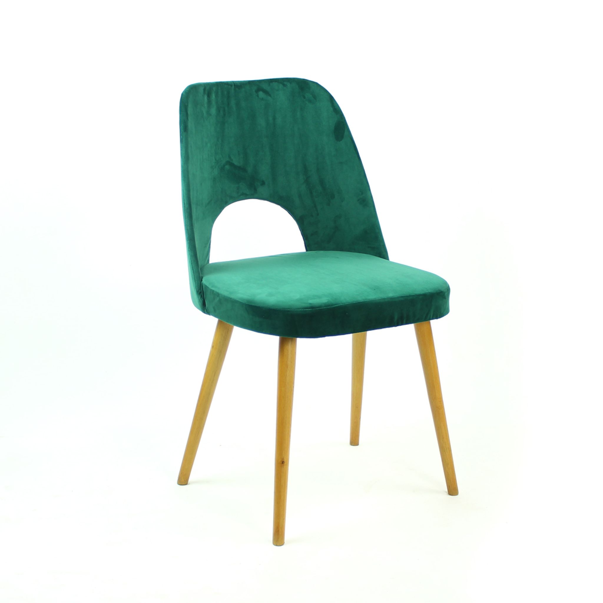 Dining Chairs By Oswald Haerdtl In Velvet For Ton, Czechoslovakia 1950s, Set Of 4