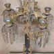 Pair of large, six-light gilt bronze candlesticks