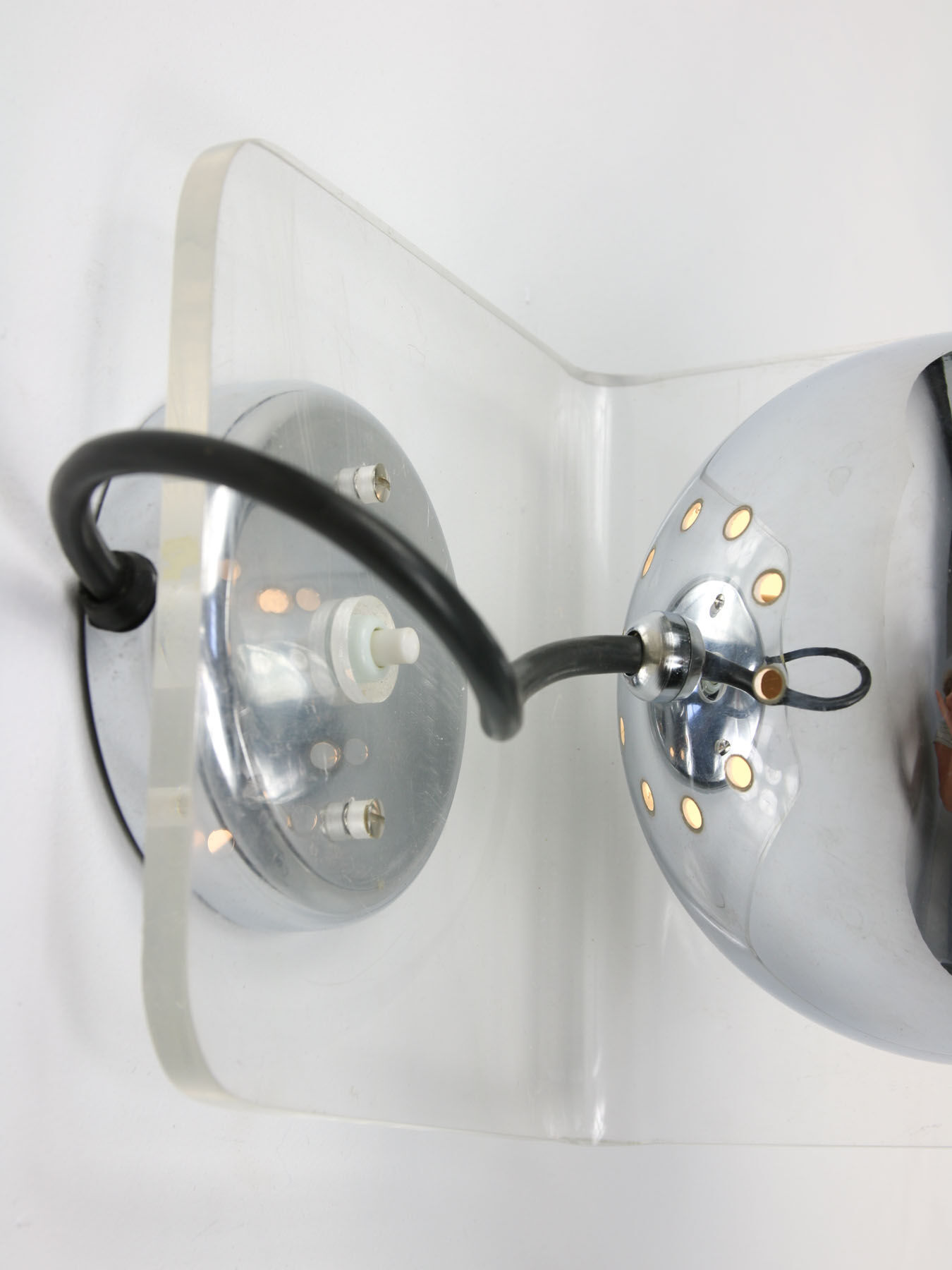 Vintage italian chrome eyeball wall lamp