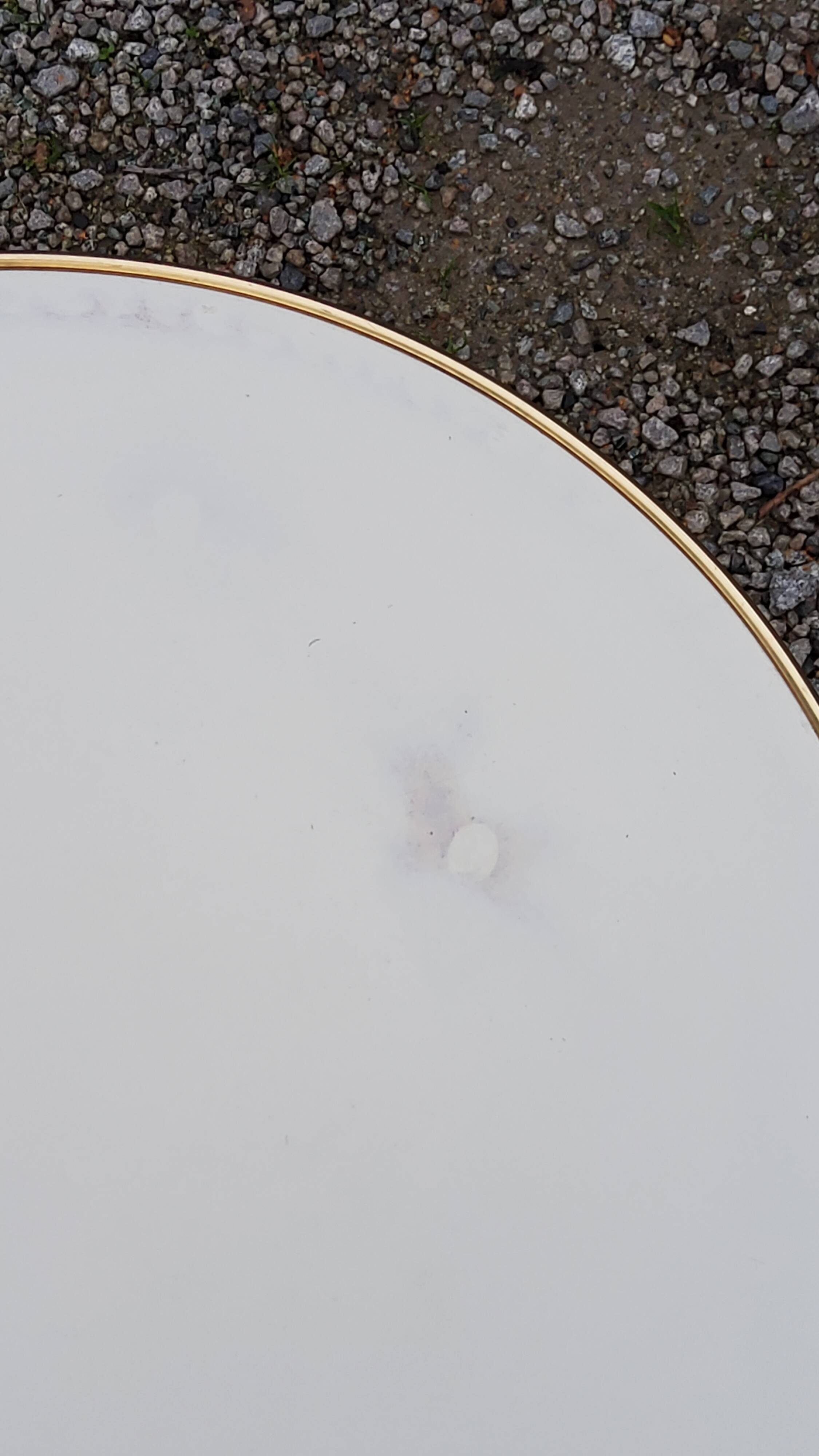 Table d’appoint vintage des années 60 piètement tripode bois noirci plateau formica blanc
