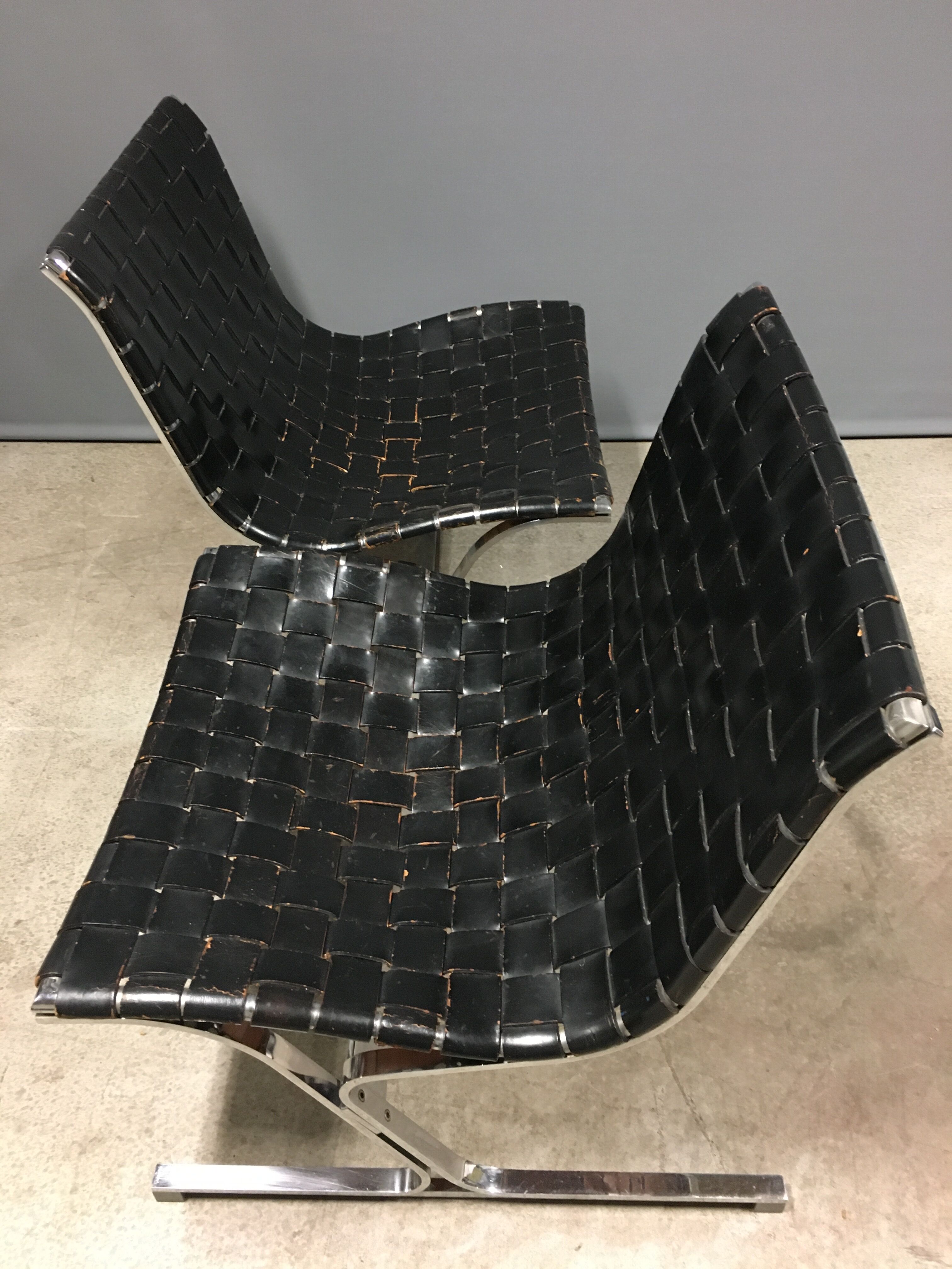 A pair of ross littel luar lounge chairs for icf de padova, italy, 1965