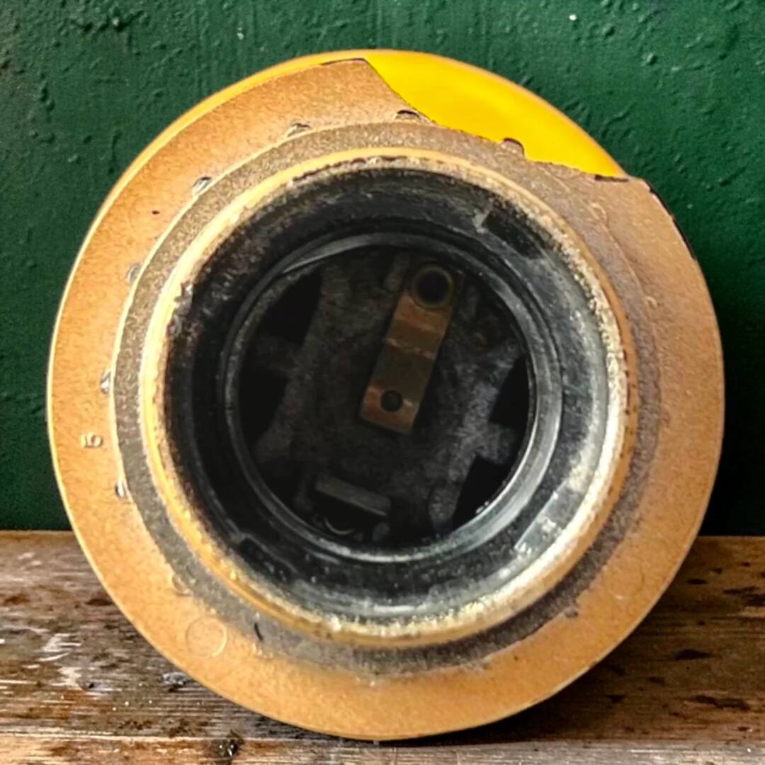 Large vintage ceramic lamp base in yellow – 1960s