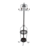 Coat rack called jellyfish, umbrella cane holder, iron and wood bistro parrot