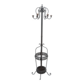Coat rack called jellyfish, umbrella cane holder, iron and wood bistro parrot