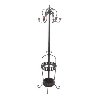 Porte manteau dit méduse, porte canne parapluie, Perroquet de bistrot fer et bois