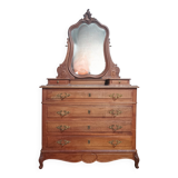 Commode coiffeuse Louis XV en noyer