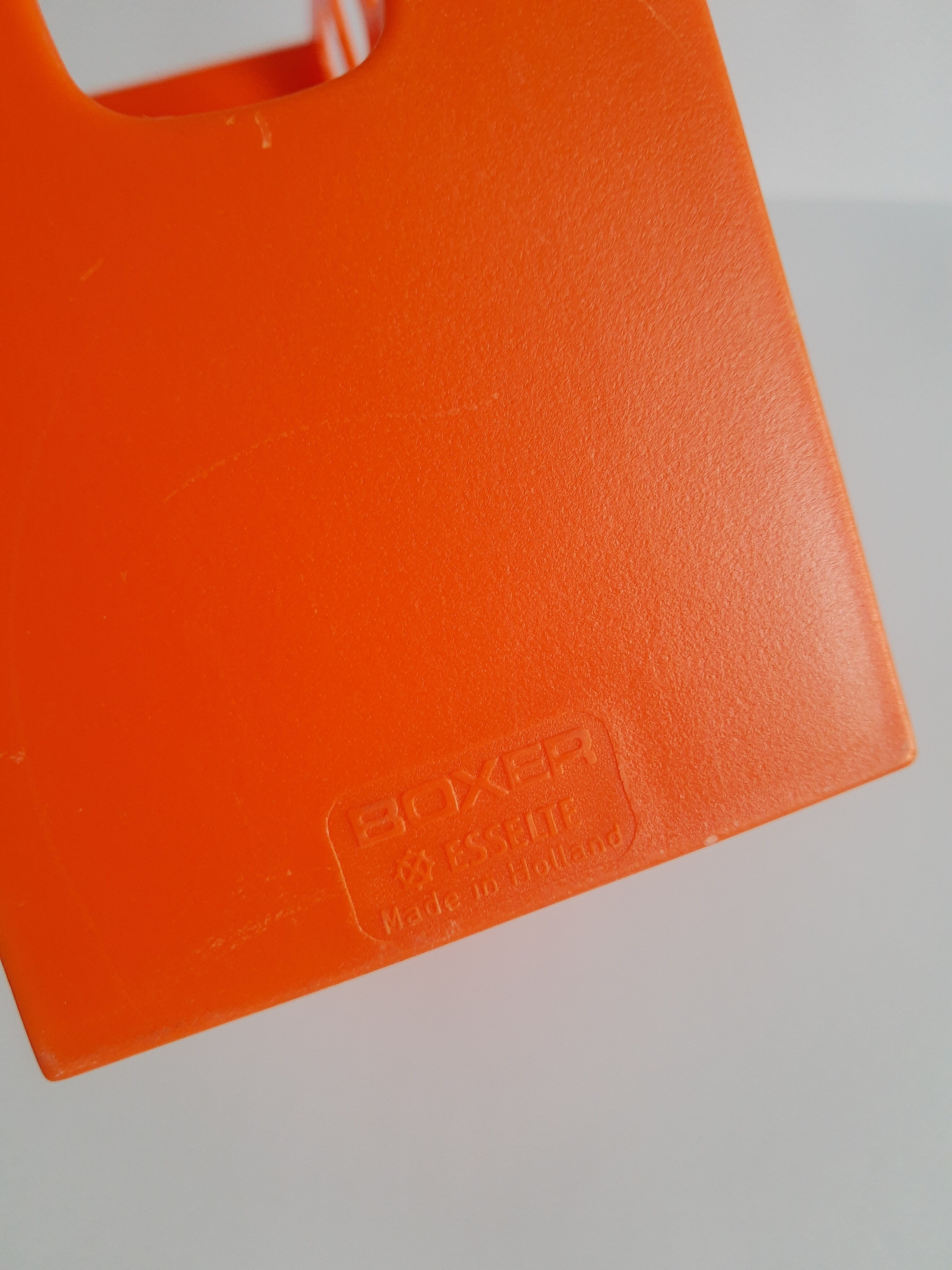 Briefcase magazine holder plastic orange boxer vintage